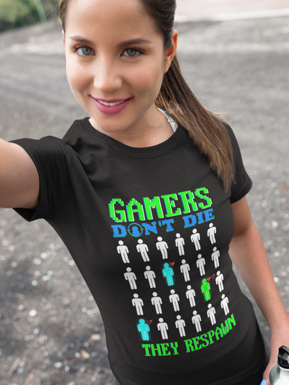 Gamers Don't Die Unisex Heavy Cotton Tee - Fun Gaming T-Shirt for Gamers