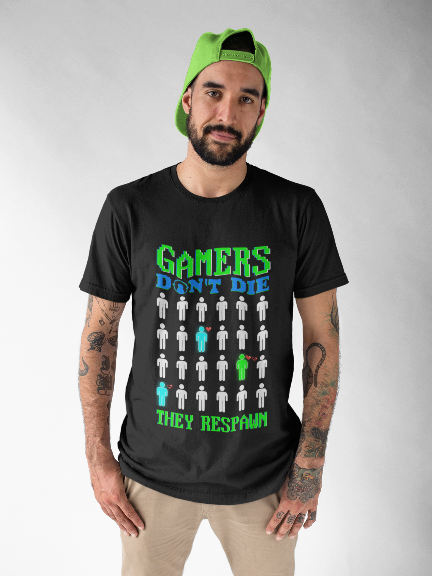 Gamers Don't Die Unisex Heavy Cotton Tee - Fun Gaming T-Shirt for Gamers